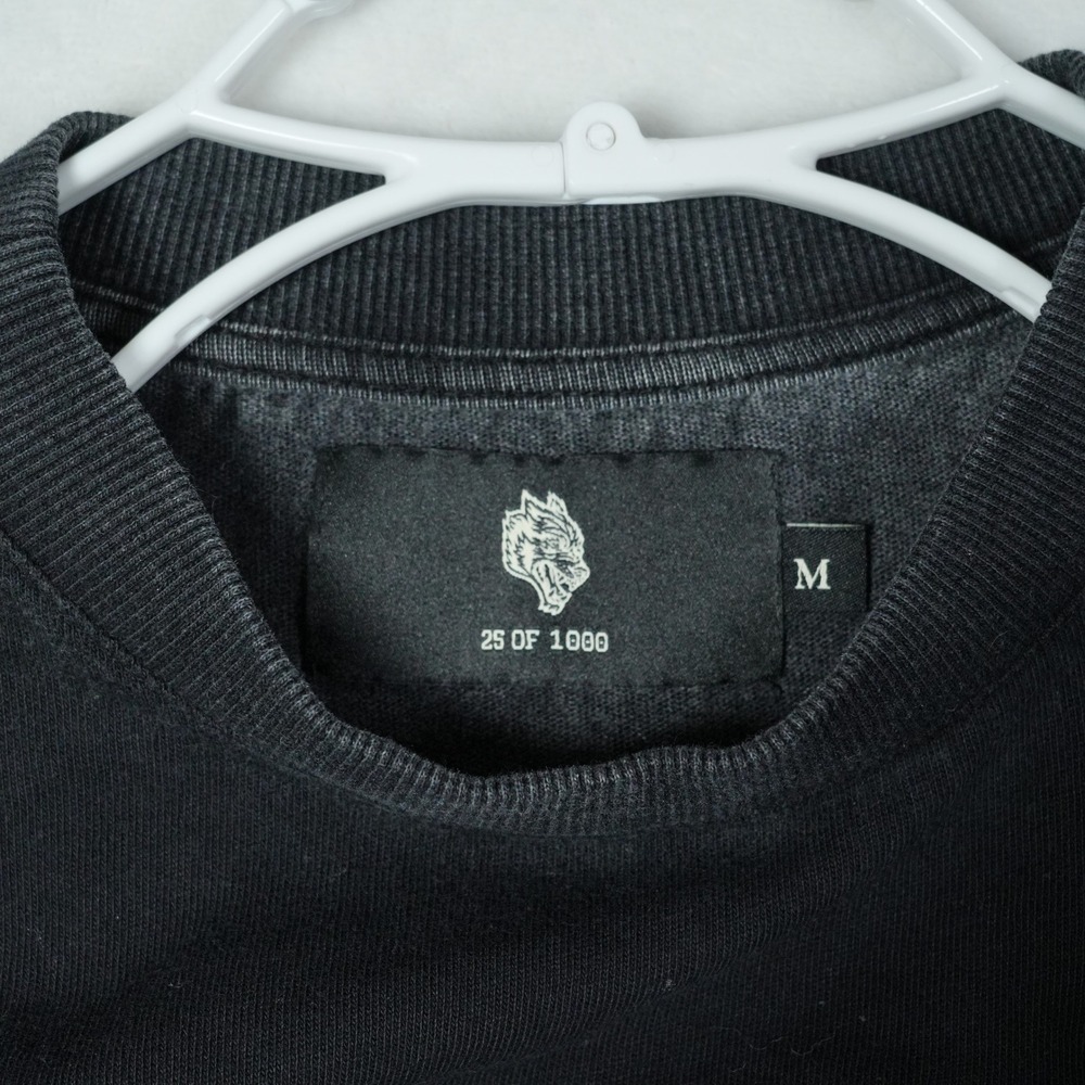 Darc Sport Wolves Saint Michael Graphic T-Shirt Black Raw Hem Medium 25/1000 - Picture 2 of 9
